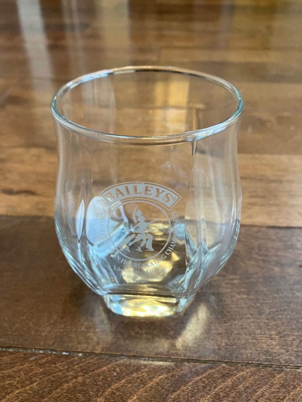 Vintage Bailey's Irish Cream Glass: 1996 Figure Skating Championships, Edmonton
